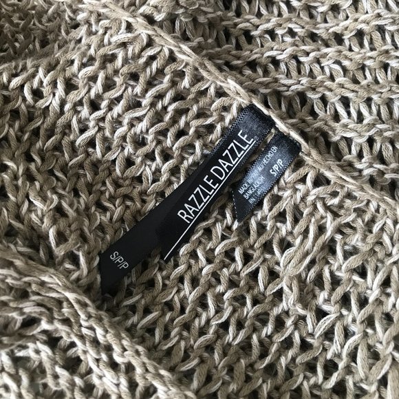 Knitted Khaki Coloured See-through Sweater - Picture 8 of 8